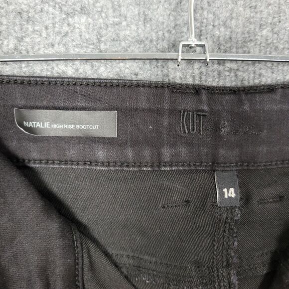 KUT FROM THE KLOTH Black Natalie High Rise Bootcut Denim Jeans SIZE 14 - Picture 9 of 11
